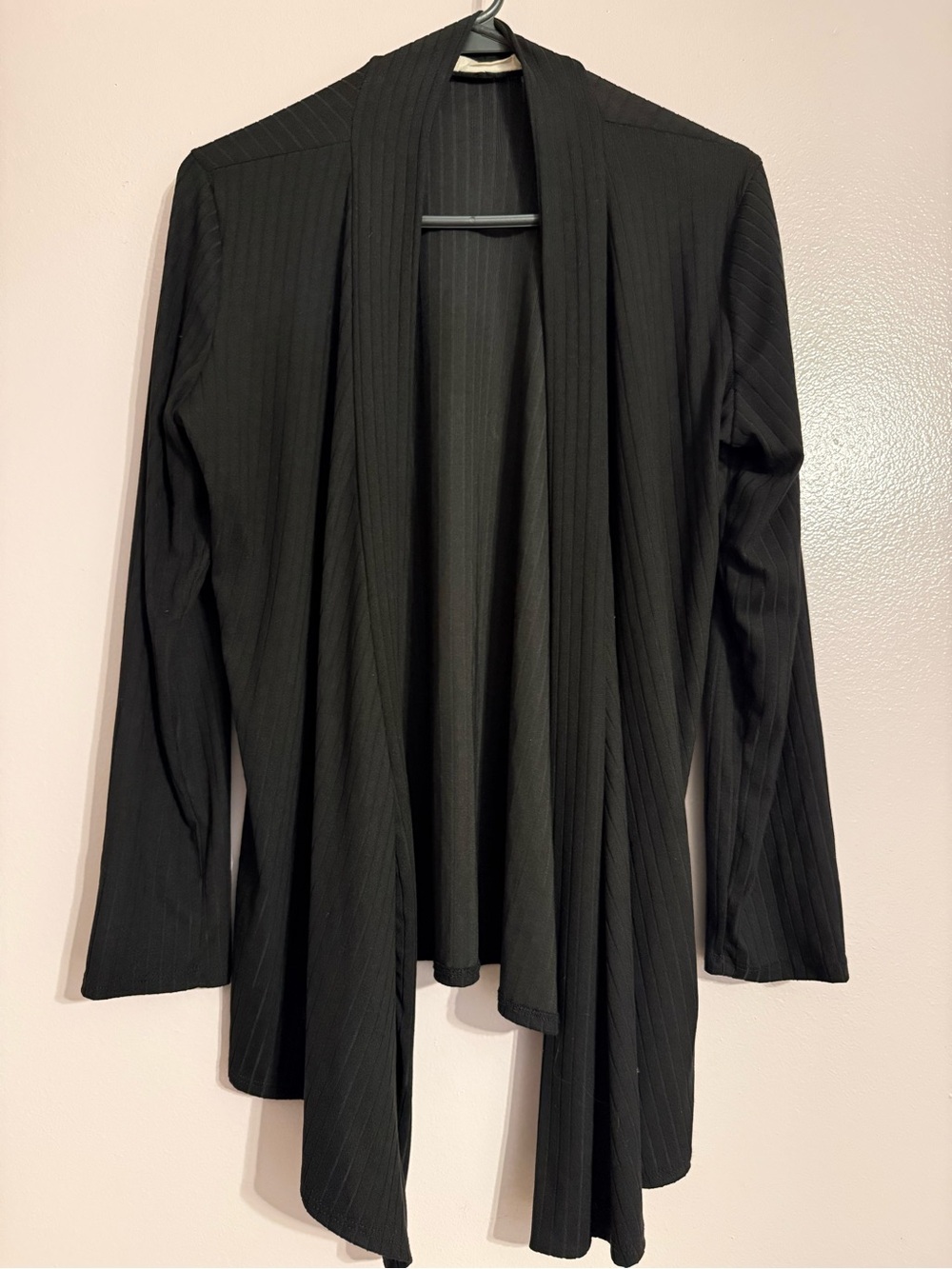 Black Open-Front Women's Cardigan Sweater